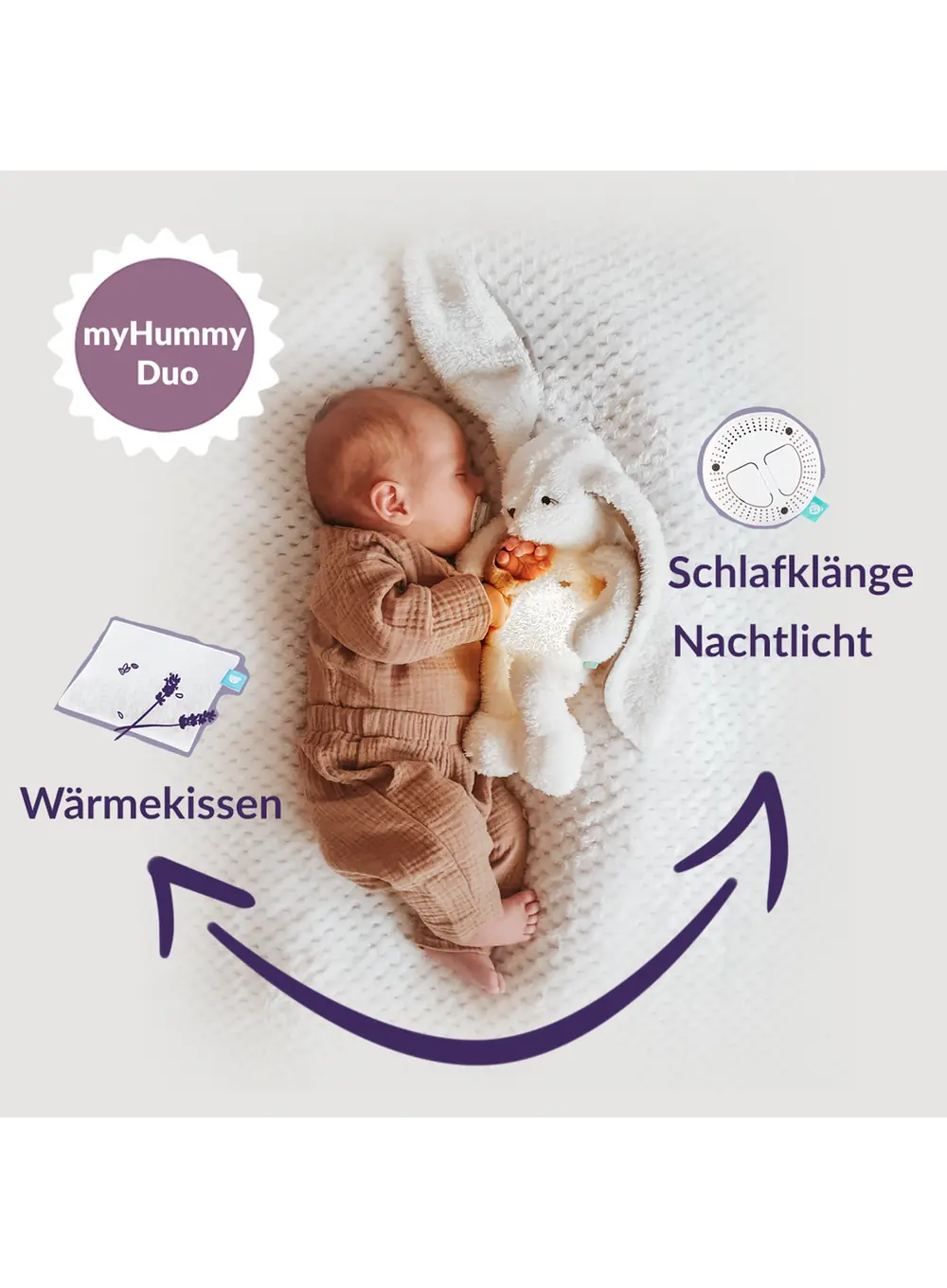 MyHummy® 5in1 mit Wärmekissen - Hase rosa Ohr