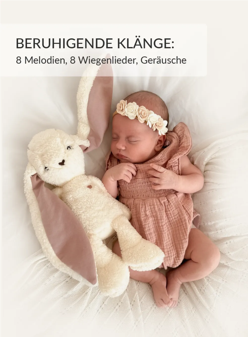 myHummy® Häschen 7in1 App mit Körnerkissen - ecru/rosa