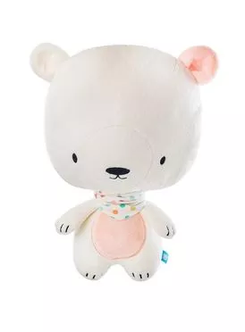 Teddybär-Kissen - weiss / pink